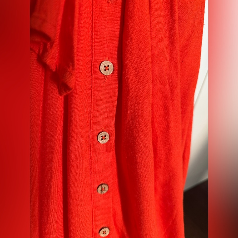 Free People Red Knot-Front Midi Dress - Picture 6 of 8